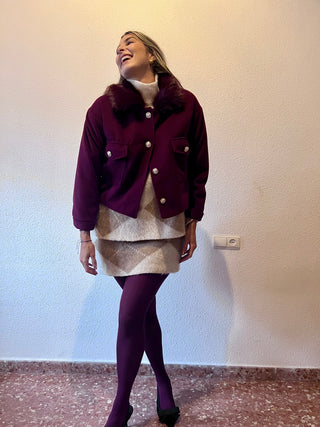 BOMBER PAÑO CUELLO PELO