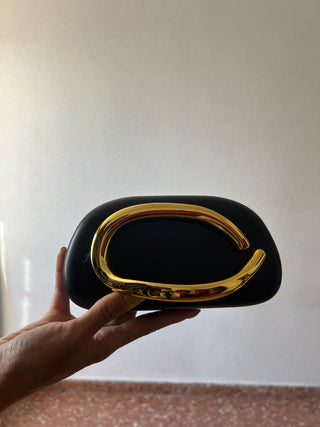 BOLSO CAJA CIERRE DORADO