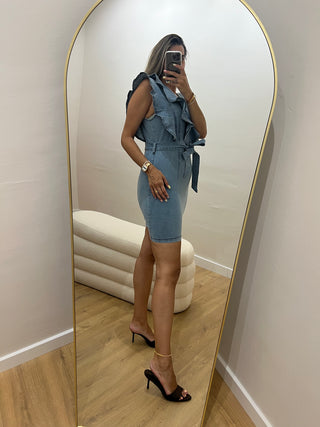 VESTIDO VOLANTES DENIM