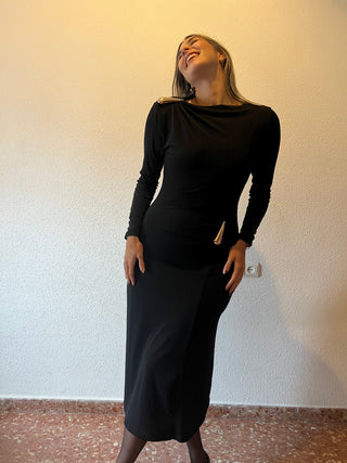 VESTIDO MIDI FRUNCES