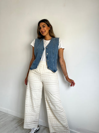 PANTALÓN FLUIDO BORDADO