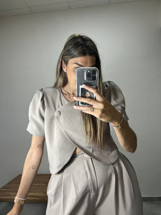 CHAQUETA CROP CRUZADA